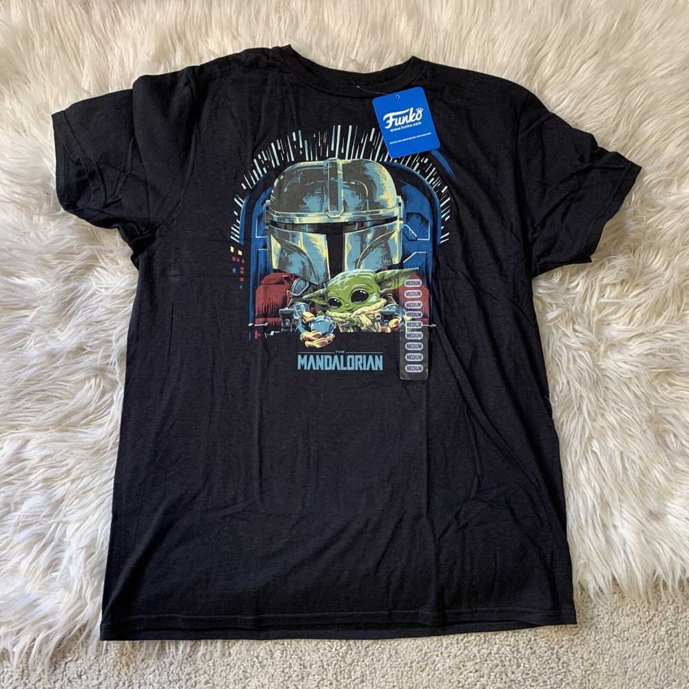 Funko Star Wars The Mandalorian and Grogu T-Shirt Mensβ M Black NEW Graphic Tee